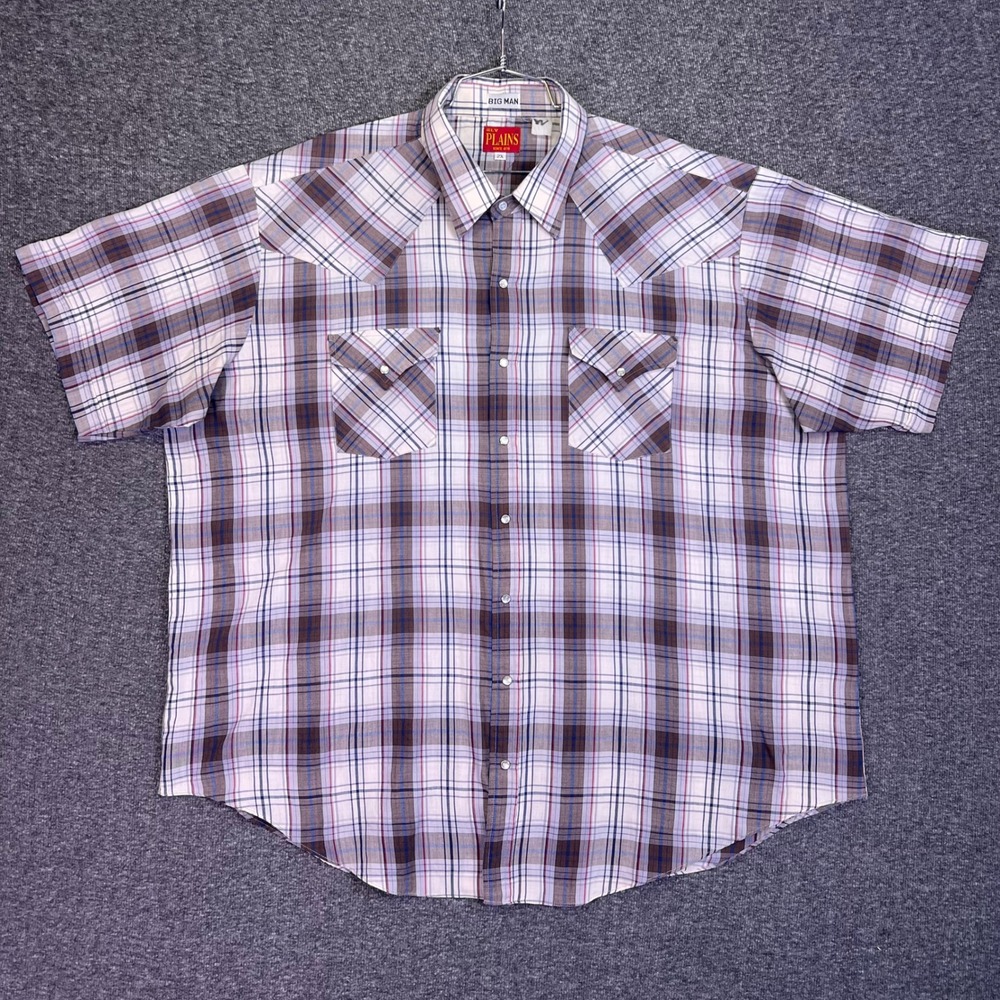 Ely Plains Western Shirt Mens 2XL Plaid Snap Flap Pockets Big Man Cowboy Ranch